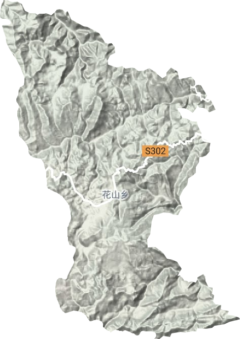 花山乡地形地图