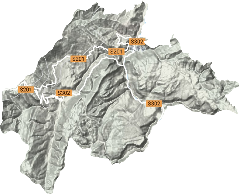 洛泽河镇地形地图