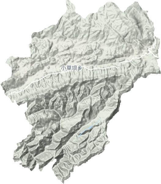 小草坝镇地形地图