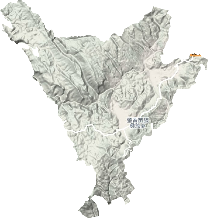 奎香苗族彝族乡地形地图
