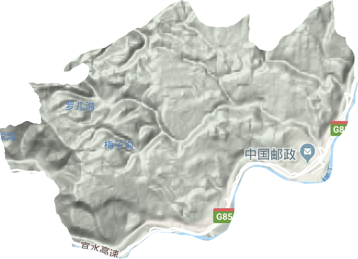 向家坝镇地形地图