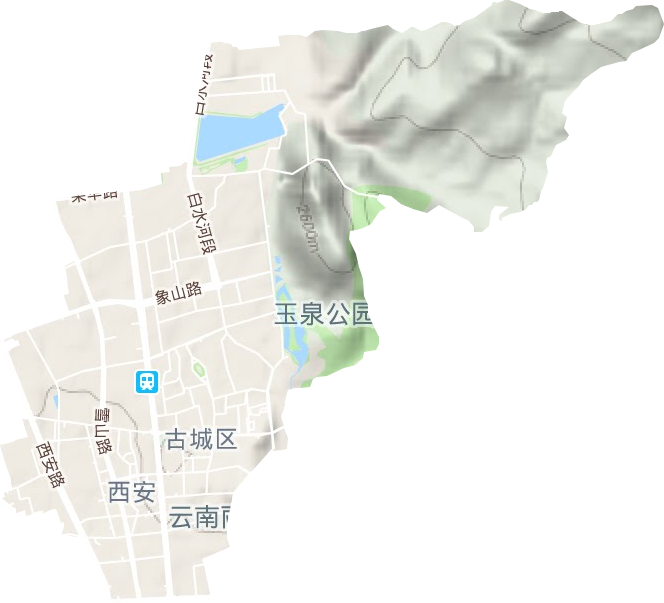 西安街道地形地图