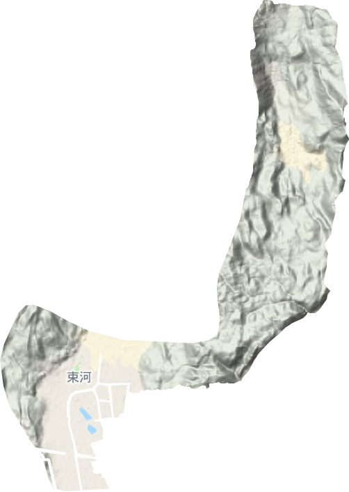 束河街道地形地图