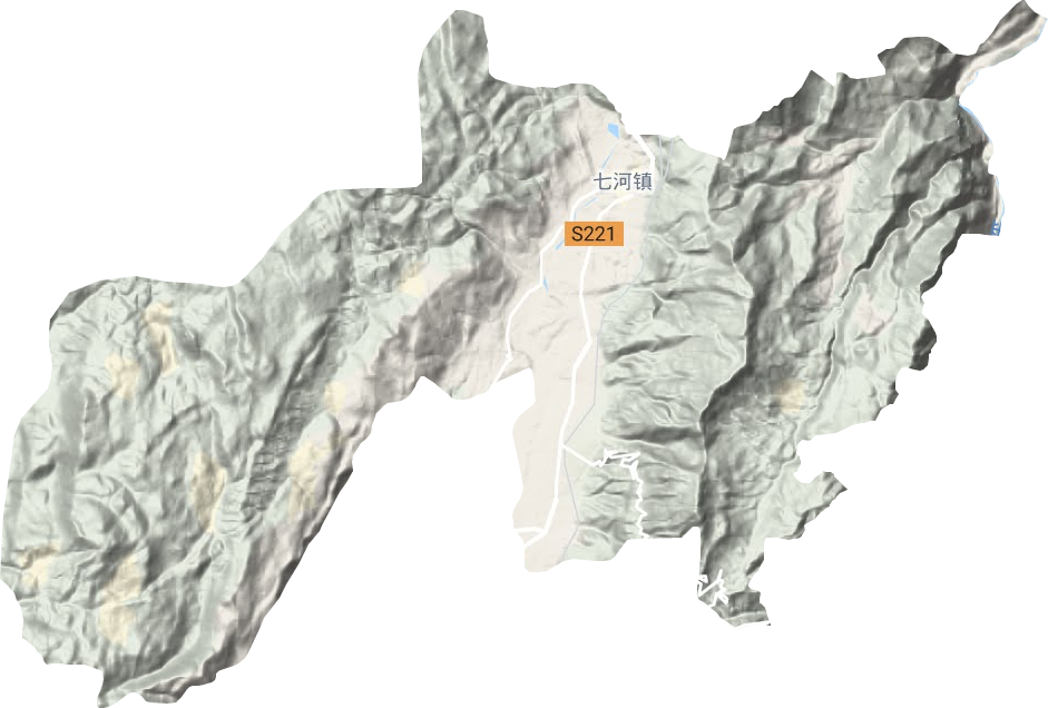七河镇地形地图