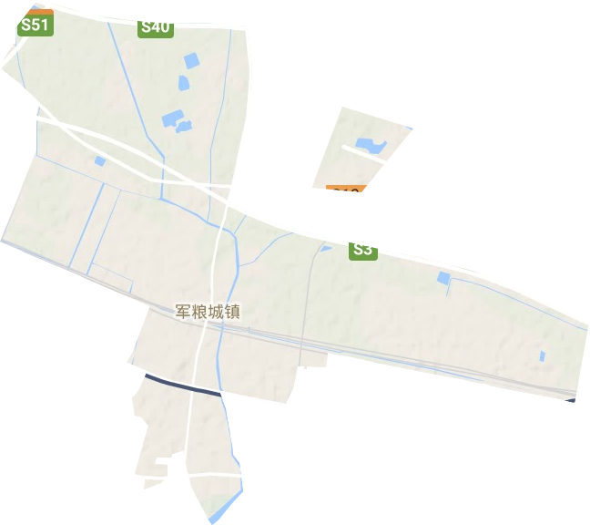 军粮城街道地形地图