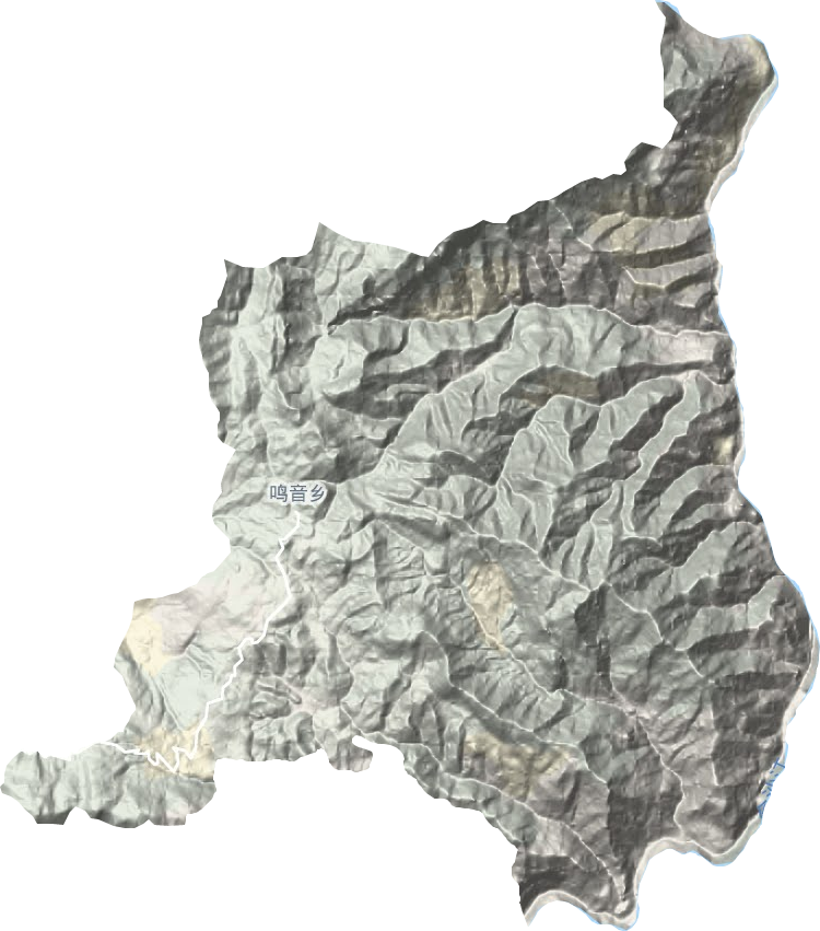 鸣音镇地形地图