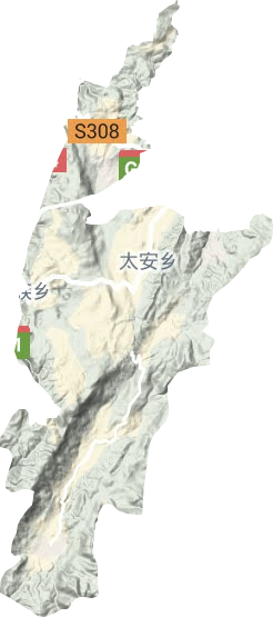 太安乡地形地图