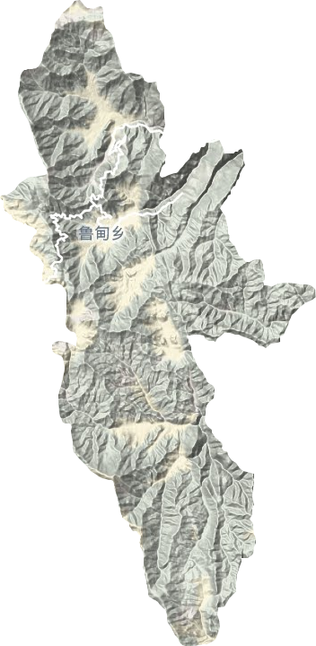 鲁甸乡地形地图