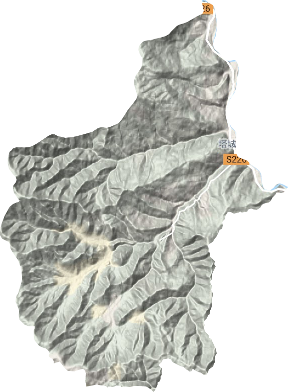 塔城乡地形地图