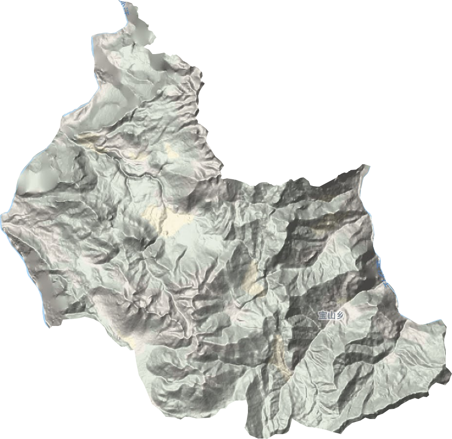 宝山乡地形地图