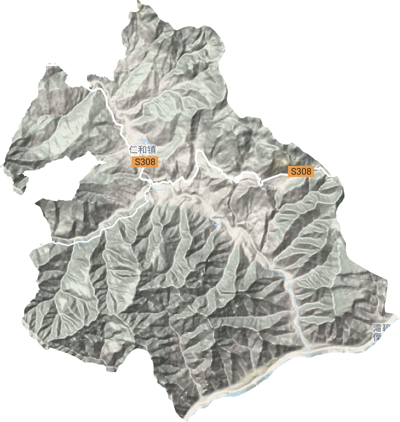 仁和镇地形地图