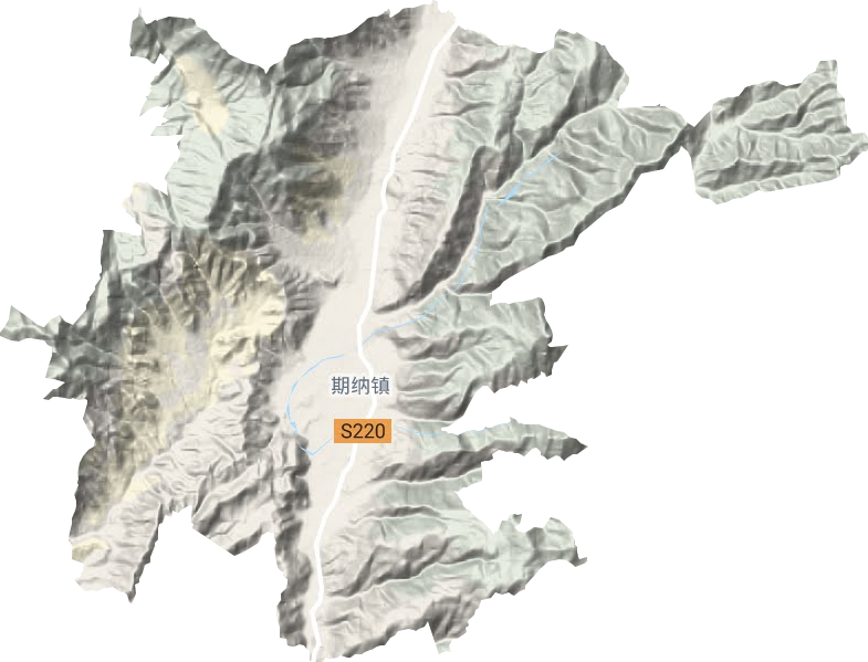 期纳镇地形地图