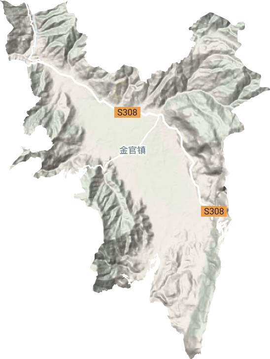三川镇地形地图