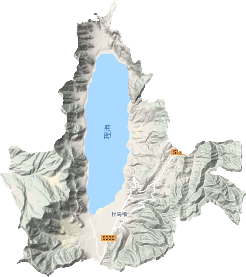 程海镇地形地图
