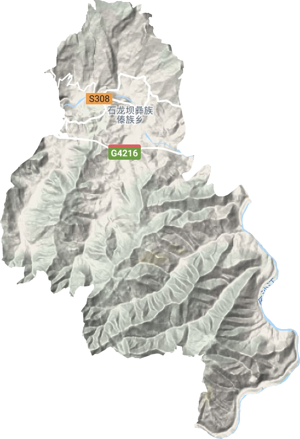 石龙坝镇地形地图