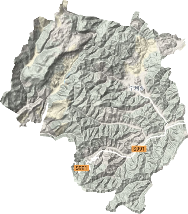 宁利乡地形地图
