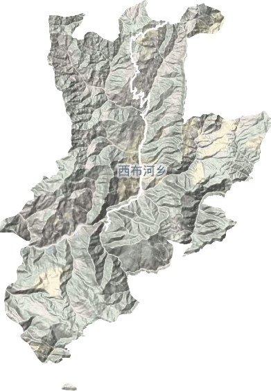西布河乡地形地图