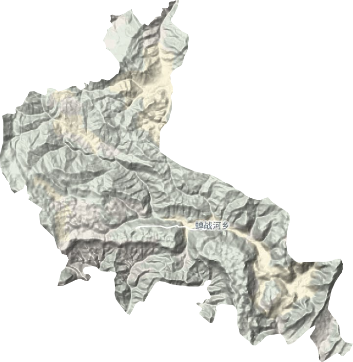 蝉战河乡地形地图