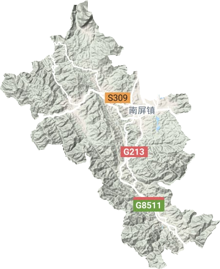 南屏镇地形地图