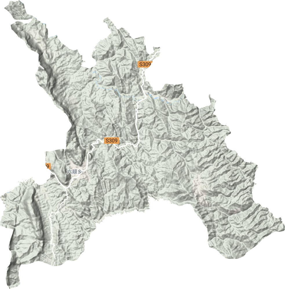 六顺镇地形地图