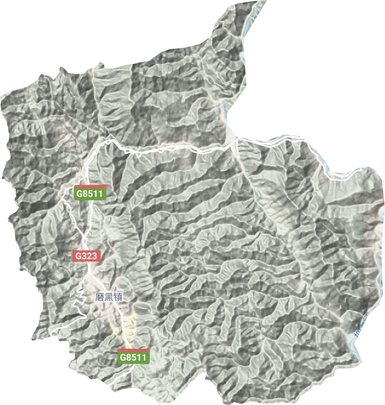磨黑镇地形地图
