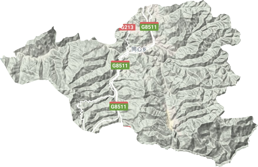 同心镇地形地图
