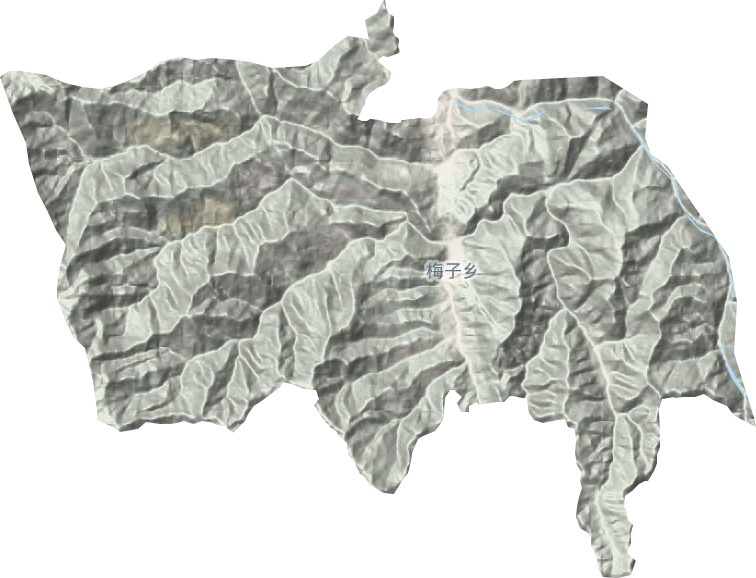梅子镇地形地图