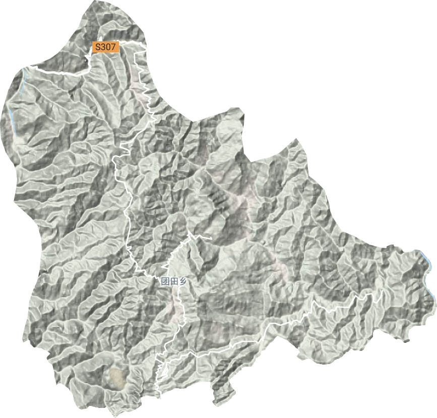 团田镇地形地图