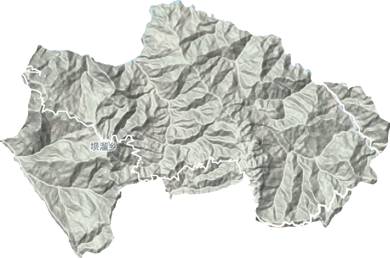 坝溜镇地形地图