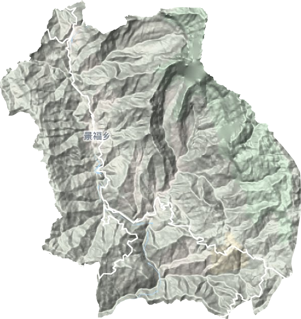 景福镇地形地图