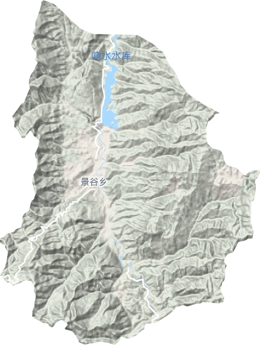 景谷镇地形地图