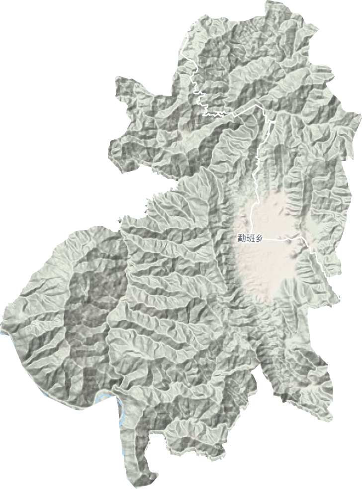 勐班乡地形地图