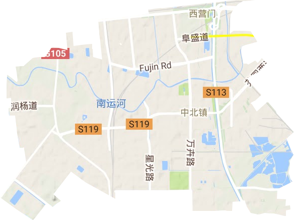 中北镇地形地图