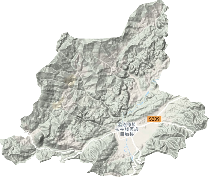 娜允镇地形地图