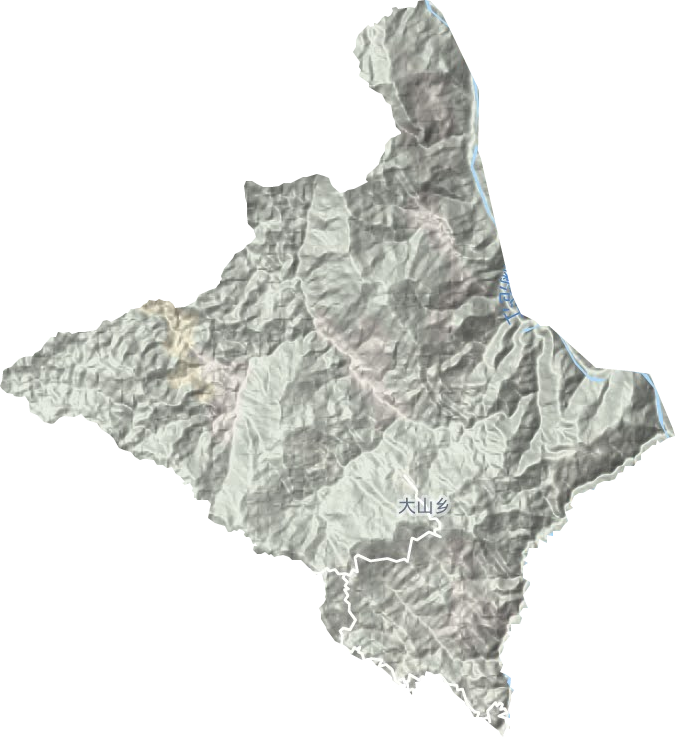 大山乡地形地图