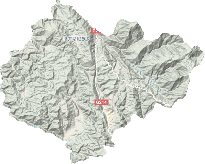 酒井哈尼族乡地形地图