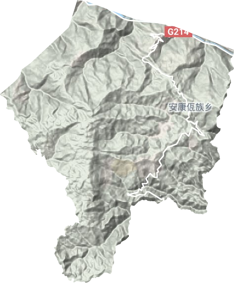 安康佤族乡地形地图