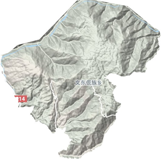 文东佤族乡地形地图