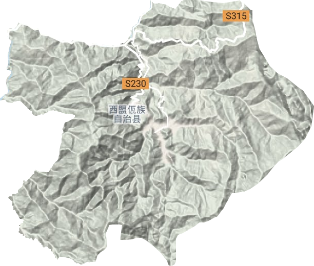 勐梭镇地形地图