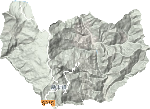 勐卡镇地形地图