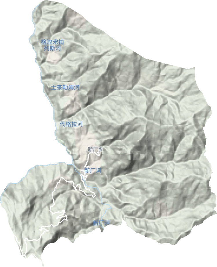 新厂镇地形地图