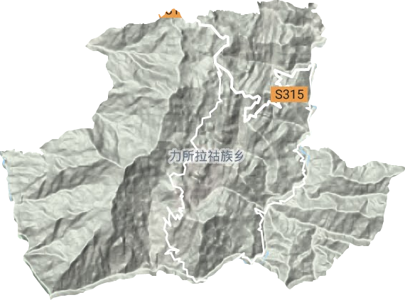力所拉祜族乡地形地图
