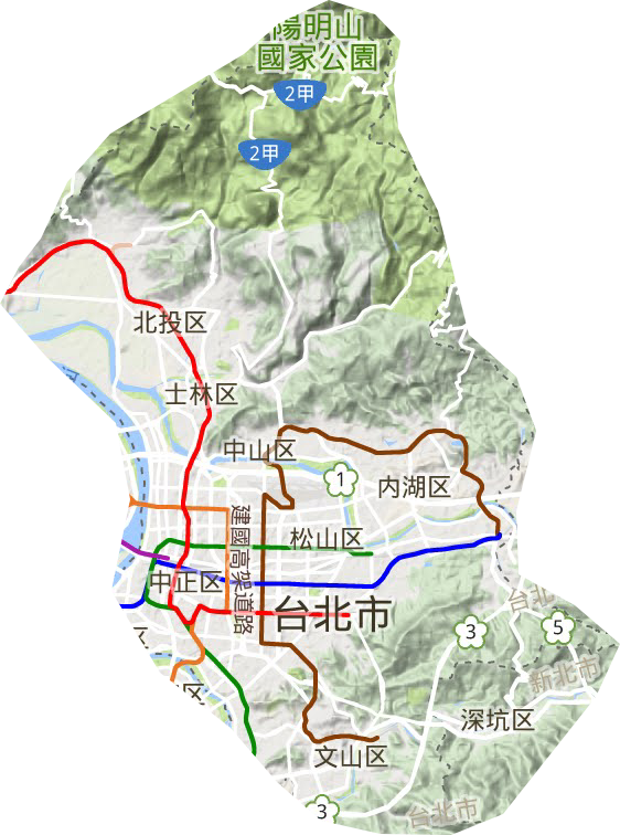 台北市地形地图