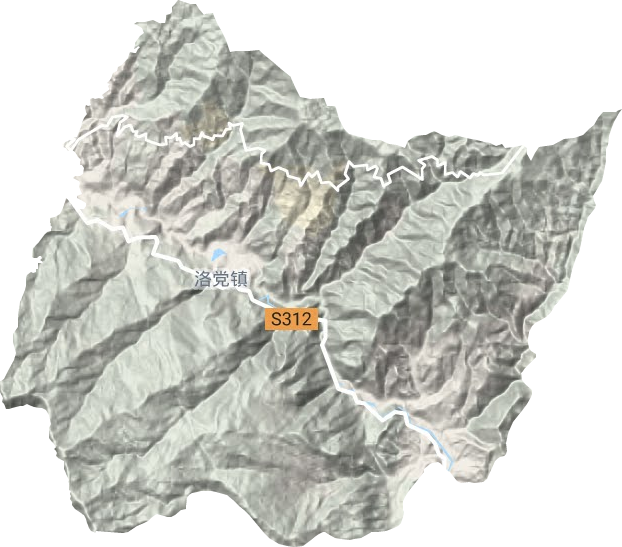 洛党镇地形地图