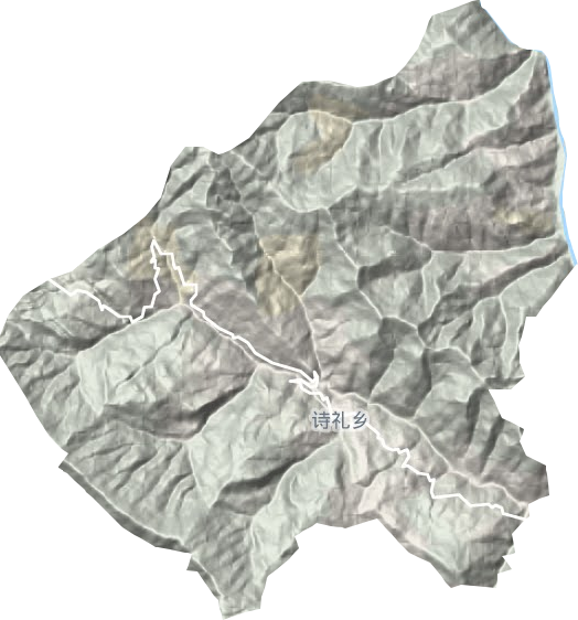 诗礼乡地形地图