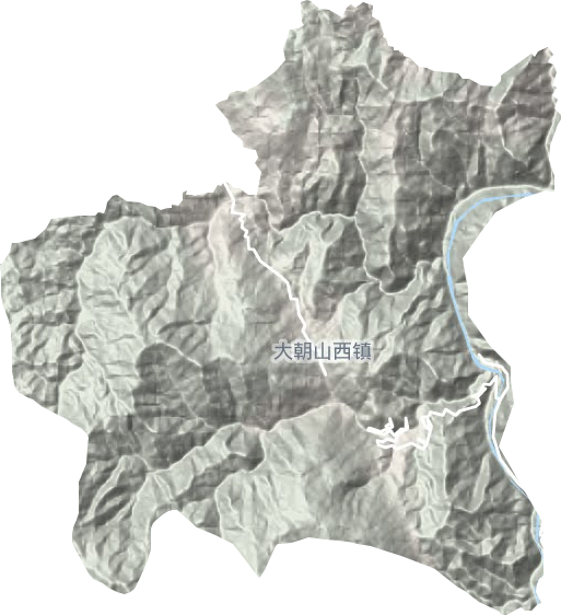 大朝山西镇地形地图