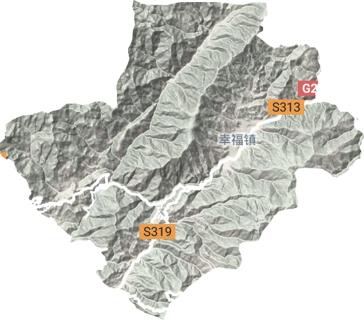 幸福镇地形地图