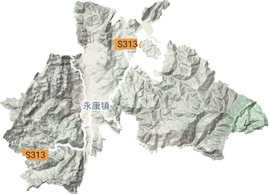 永康镇地形地图