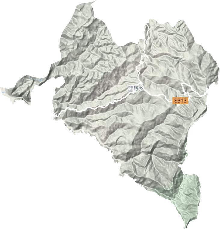 亚练乡地形地图