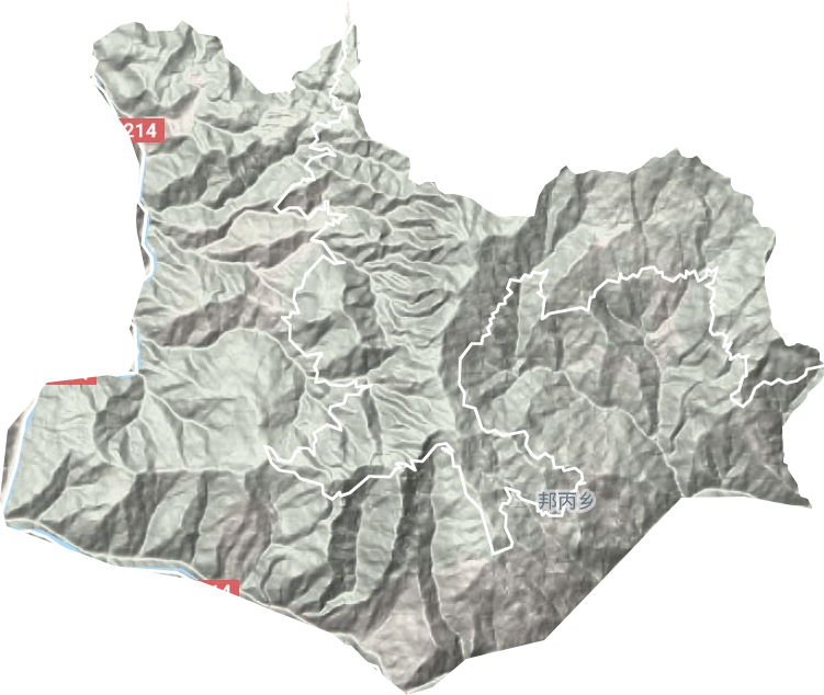 邦丙乡地形地图